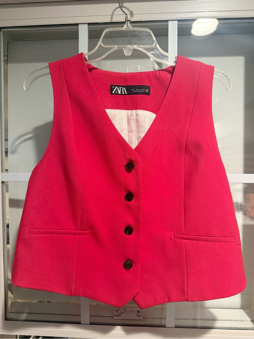 Zara Women’s Bright Pink Vest and Shorts Matching Set - Picture 2 of 16